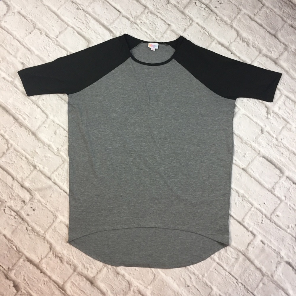 LuLaRoe Irma Black and Gray Top Sz S